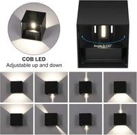 ledmo 8 darabos LED fali lámpa 12W IP65 vízálló kültéri beltéri fehér 4000K - Black 4000k-8pcs 3