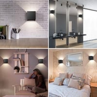 ledmo 8 darabos LED fali lámpa 12W IP65 vízálló kültéri beltéri fehér 4000K - Black 4000k-8pcs 5