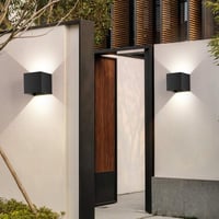 ledmo 8 darabos LED fali lámpa 12W IP65 vízálló kültéri beltéri fehér 4000K - Black 4000k-8pcs 4