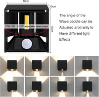 LEDMO LED Kültéri Fali Lámpa Mozgásérzékelővel 20W IP65 Vízálló 3000K Meleg Fehér 4db 5