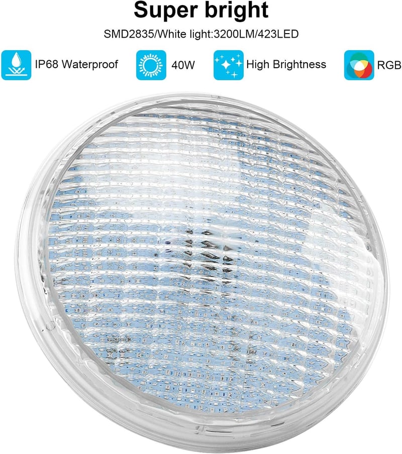 Ledmo RGBW 40W LED medence lámpa PAR56 IP68 vízálló távirányítóval
