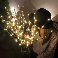 LEDMOMO Ágacska Dekorációs Lámpa Meleg Fehér 2 db Elemmel Működő 4