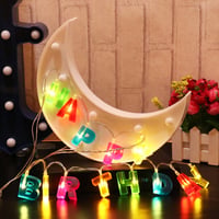 LEDMOMO Ghirlandă luminoasă „Happy Birthday” cu 13 LED-uri, funcționare pe baterii, decorațiune interioară pentru Crăciun și petreceri aniversare, multicoloră 7