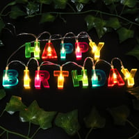 LEDMOMO Ghirlandă luminoasă „Happy Birthday” cu 13 LED-uri, funcționare pe baterii, decorațiune interioară pentru Crăciun și petreceri aniversare, multicoloră 3