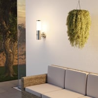 ledscom.de PORU vanjska zidna svjetiljka, IP44, sa senzorom pokreta, nehrđajući čelik, mat srebrna, okrugla, s E27 grlom, maks. 15W 5