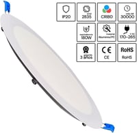 LEDUNI 20W LED Beépítő Lámpa Kerek 225mm Alumínium Panel 2000 Lumen 4