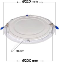 LEDUNI 20W LED Beépítő Lámpa Kerek 225mm Alumínium Panel 2000 Lumen 2