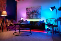 LEDVANCE Smart+ Matter LED žiarovka, E27, 9W, 806 lm, RGBW farebné a biele svetlo, dizajn Matt Frost, kompatibilná s Google, Alexa a Apple, aplikácia a 3