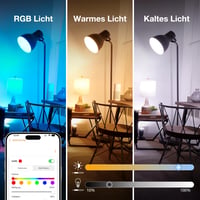 LEDVANCE Smart+ Matter LED žiarovka, E27, 9W, 806 lm, RGBW farebné a biele svetlo, dizajn Matt Frost, kompatibilná s Google, Alexa a Apple, aplikácia a 9