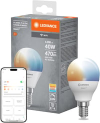 LEDVANCE Smart WiFi LED izzó E14 foglalat, dimmelhető, színhőmérséklet szabályozható 2700-6500K 1