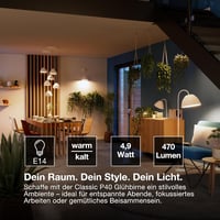 LEDVANCE Smart WiFi LED izzó E14 foglalat, dimmelhető, színhőmérséklet szabályozható 2700-6500K 2