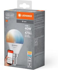 LEDVANCE Smart WiFi LED izzó E14 foglalat, dimmelhető, színhőmérséklet szabályozható 2700-6500K 10