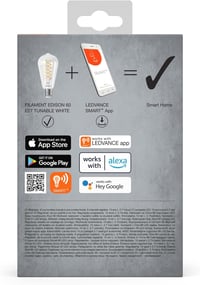 LEDVANCE SMART+ WiFi LED izzó E27 8W 806lm Edison forma dimmelhető fehér fény - Single-Pack, Clear Glass 7