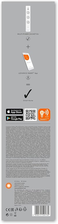 LEDVANCE Smart WiFi Okos Elosztó 3 Aljzat USB Portokkal Túlfeszültség Védelem - Pack of 1, Indoor-Cabled, WiFi 8