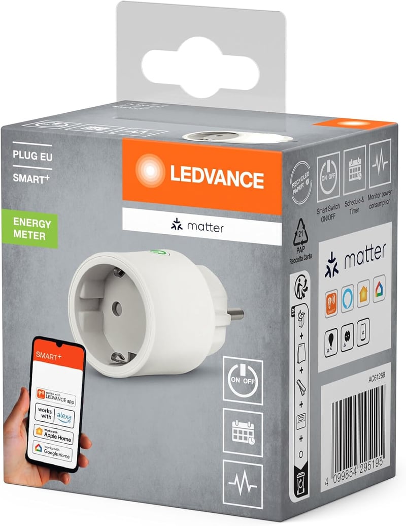 LEDVANCE SMART+ WiFi okos konnektor, fehér, Alexa és Google kompatibilis