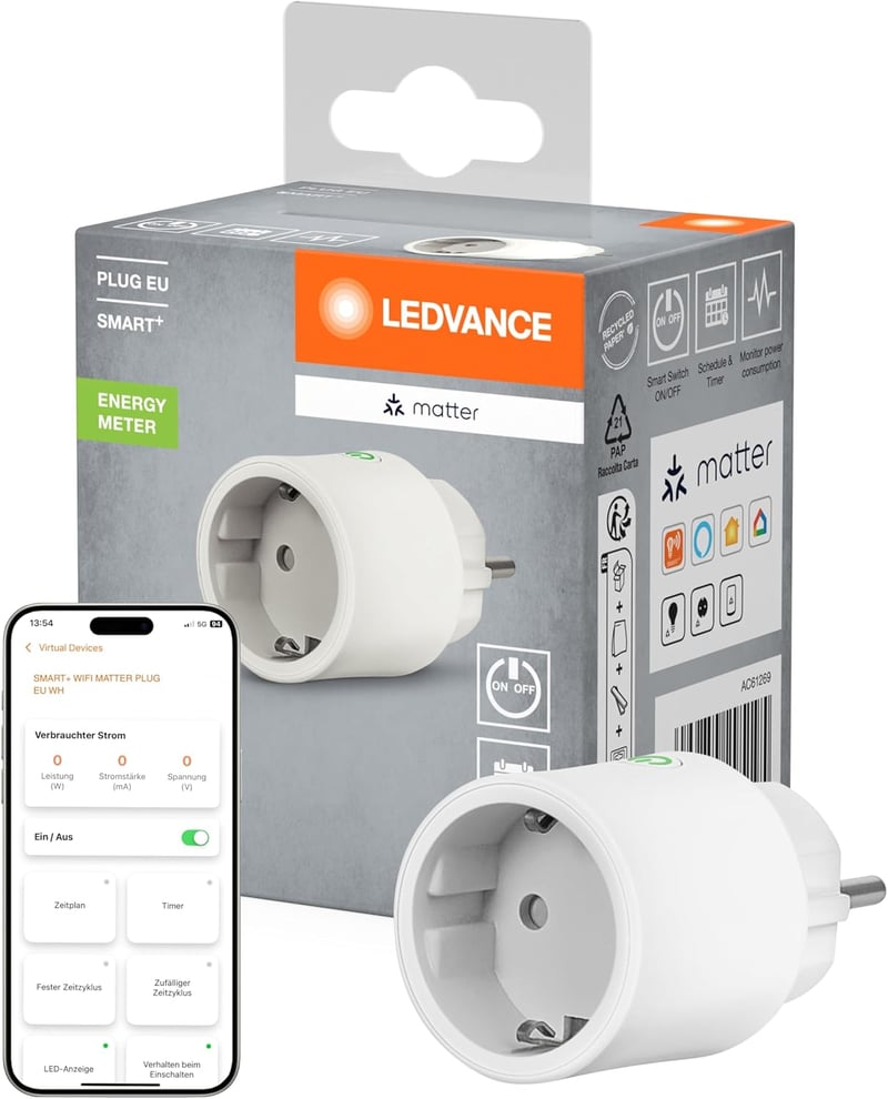 LEDVANCE SMART+ WiFi okos konnektor, fehér, Alexa és Google kompatibilis