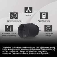 LEDVANCE SMART+ Indoor Plug okos konnektor Matter WiFi - fekete 3