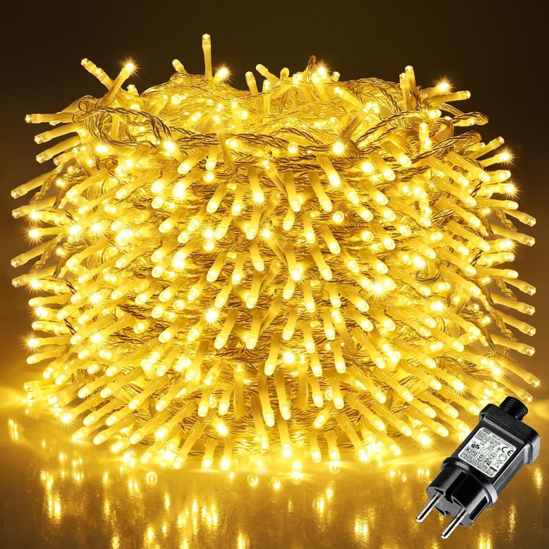 LEDYA 20m 200 LED Karácsonyi Fényfüzér Meleg Fehér 8 Mód Memória Vízálló IP44 - 20 m