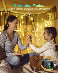 LEDYA 20m 200 LED Karácsonyi Fényfüzér Meleg Fehér 8 Mód Memória Vízálló IP44 - 20 m 3