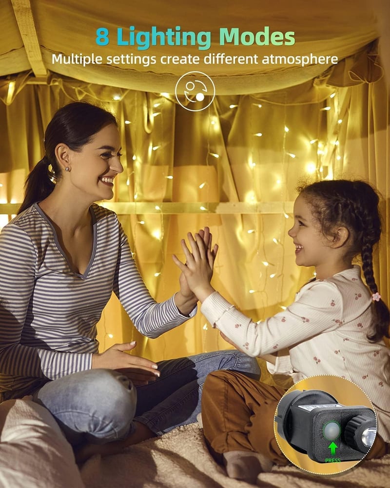 LEDYA 20m 200 LED Karácsonyi Fényfüzér Meleg Fehér 8 Mód Memória Vízálló IP44 - 20 m
