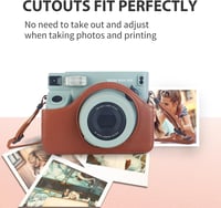Leebotree Fujifilm Instax Wide 400 bőr tok barna, állítható pánt 2
