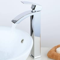 Leekayer Fürdőszobai Mosdó Csaptelep Vízesés Kifolyó Króm Bevonattal Egylyukú Szerelés Modern Design Cink Anyag 1