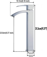 Leekayer Fürdőszobai Mosdó Csaptelep Vízesés Kifolyó Króm Bevonattal Egylyukú Szerelés Modern Design Cink Anyag 2