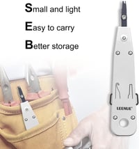LEENUE LSA Insertion Tool, LSA Plus Insertion Tool Crown, Network Tool for Ethernet RJ45 Network Socket Cat7/Cat6/Ca6A and Telephone Cable RJ11, Data Transfer Tool with Hook and Blade Grey 6