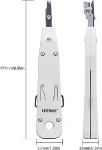 LEENUE LSA Insertion Tool, LSA Plus Insertion Tool Crown, Network Tool for Ethernet RJ45 Network Socket Cat7/Cat6/Ca6A and Telephone Cable RJ11, Data Transfer Tool with Hook and Blade Grey 7