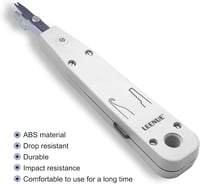LEENUE LSA Insertion Tool, LSA Plus Insertion Tool Crown, Network Tool for Ethernet RJ45 Network Socket Cat7/Cat6/Ca6A and Telephone Cable RJ11, Data Transfer Tool with Hook and Blade Grey 5
