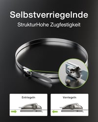 LEENUE Rozsdamentes acél kábelkötegelő 100 db, önzáró rögzítő pánt 300 x 4,6 mm, ezüst láncszem kerítés és kipufogócsőhöz 4