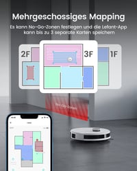 Lefant M1 2 u 1 robotski usisavač i uređaj za brisanje podova, 5500Pa, LiDAR navigacija, mapiranje više katova, WiFi, Alexa, bijeli 2