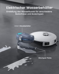 Lefant M1 2 u 1 robotski usisavač i uređaj za brisanje podova, 5500Pa, LiDAR navigacija, mapiranje više katova, WiFi, Alexa, bijeli 4