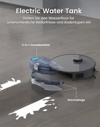 Robotický vysávač Lefant M1G s funkciou mopovania, LiDAR navigácia, 5500 Pa, 200 minút prevádzky, viacúrovňové mapovanie, zakázané zóny, zvieracie chlpy, koberce a tvrdé podlahy 6