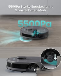 Robotický vysávač Lefant M1G s funkciou mopovania, LiDAR navigácia, 5500 Pa, 200 minút prevádzky, viacúrovňové mapovanie, zakázané zóny, zvieracie chlpy, koberce a tvrdé podlahy 4