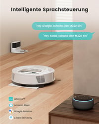 Lefant M320 Robotporszívó Felmosó Funkcióval, 6000Pa Szívóerő, Akadályfelismerés, Szőnyegérzékelés, Tiltott Zónák, App/Alexa Vezérlés, Állati Szőr és Haj ellen 8