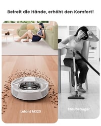 Lefant M320 Robotporszívó Felmosó Funkcióval, 6000Pa Szívóerő, Akadályfelismerés, Szőnyegérzékelés, Tiltott Zónák, App/Alexa Vezérlés, Állati Szőr és Haj ellen 3