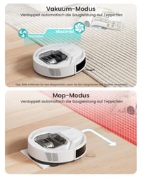Lefant M320 Robotporszívó Felmosó Funkcióval, 6000Pa Szívóerő, Akadályfelismerés, Szőnyegérzékelés, Tiltott Zónák, App/Alexa Vezérlés, Állati Szőr és Haj ellen 7