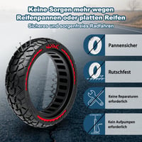 LEFELWEL 60/70-6.5 Plná pneumatika 10x2.50 pre kolobežky Ninebot Max G30/G30 D2/F2 Pro D/E3 Pro D/Xiaomi 5, 10-palcová, odolná proti defektu, protišmyková, červená 4