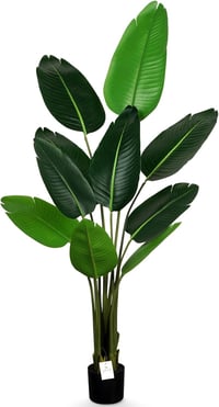 Leflos 150 cm Műnövény Paradicsommadár Virág 10 Állítható Levéllel - Élethű Strelitzia Reginae Beltéri Dekoráció Irodába, Otthonba 2
