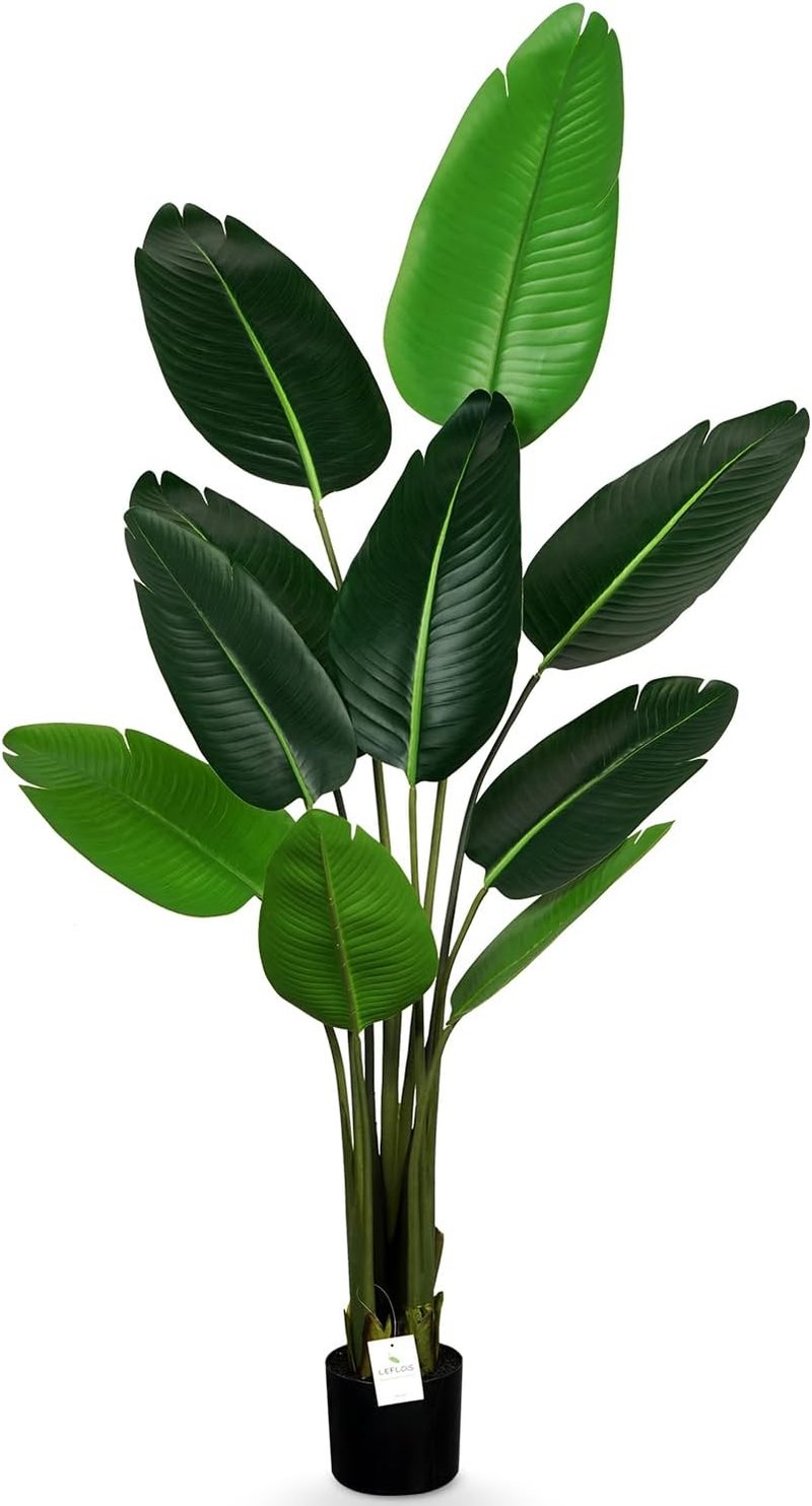 Leflos 150 cm Műnövény Paradicsommadár Virág 10 Állítható Levéllel - Élethű Strelitzia Reginae Beltéri Dekoráció Irodába, Otthonba