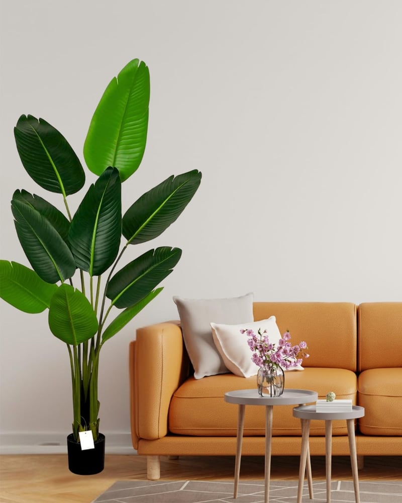Leflos 150 cm Műnövény Paradicsommadár Virág 10 Állítható Levéllel - Élethű Strelitzia Reginae Beltéri Dekoráció Irodába, Otthonba