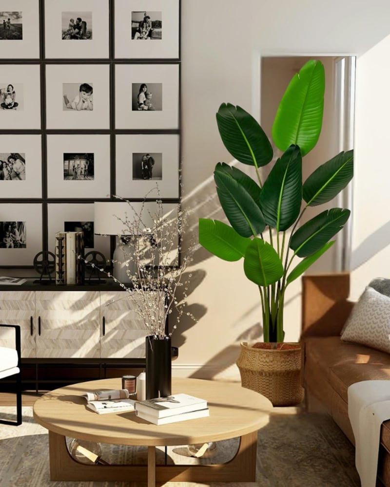 Leflos 150 cm Műnövény Paradicsommadár Virág 10 Állítható Levéllel - Élethű Strelitzia Reginae Beltéri Dekoráció Irodába, Otthonba