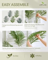 Leflos 150 cm Műpálma Dypsis Lutescens - Beltéri Dekorációs Növény 13 Állítható Törzzsel Irodába, Otthonba, Üzletbe - Élethű Műnövény Fekete 3