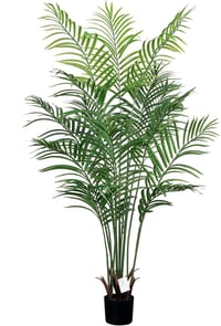 Leflos 150 cm Műpálma Dypsis Lutescens - Beltéri Dekorációs Növény 13 Állítható Törzzsel Irodába, Otthonba, Üzletbe - Élethű Műnövény Fekete 1