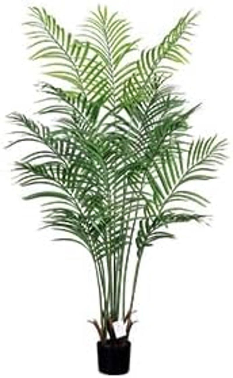 Leflos 150 cm Műpálma Dypsis Lutescens - Beltéri Dekorációs Növény 13 Állítható Törzzsel Irodába, Otthonba, Üzletbe - Élethű Műnövény Fekete