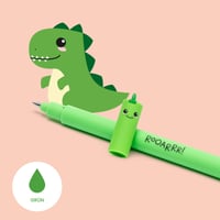 Sada 4 vymazateľných gélových pier LEGAMI – dinosaurus, medvedík, panda, lama – čierna, modrá, zelená, červená – termosenzitívny atrament – šírka hrotu 0,7 mm 5