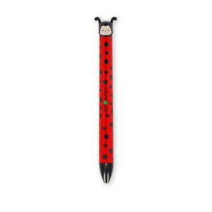 LEGAMI Click&Clack dvobojna kemijska olovka – uzorak bubamare, crna i crvena tinta, vrh od 1 mm, za školu i ured