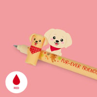 Sada mazateľných gélových pier LEGAMI Fur-ever Friends – 3 ks, 0,7 mm, čierne, modré, červené, s termocitlivým atramentom 3