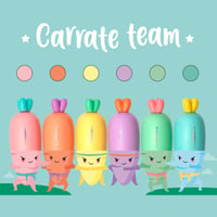 Súprava mini zvýrazňovačov Legami HC0001 Carrate Team – 6 ks zvýrazňovačov v tvare mrkvy, pastelové farby, atrament na vodnej báze, na tenké aj hrubé čiary 3